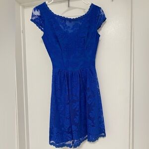 b darlin dress blue lace overlay pre-owned